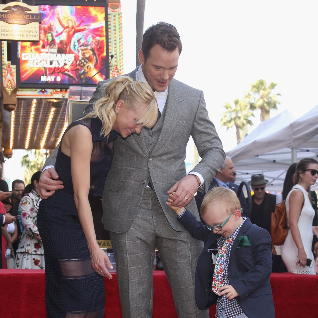 Anna Faris, Chris Pratt und ihr Sohn Jack auf dem Walk of Fame in Hollywood