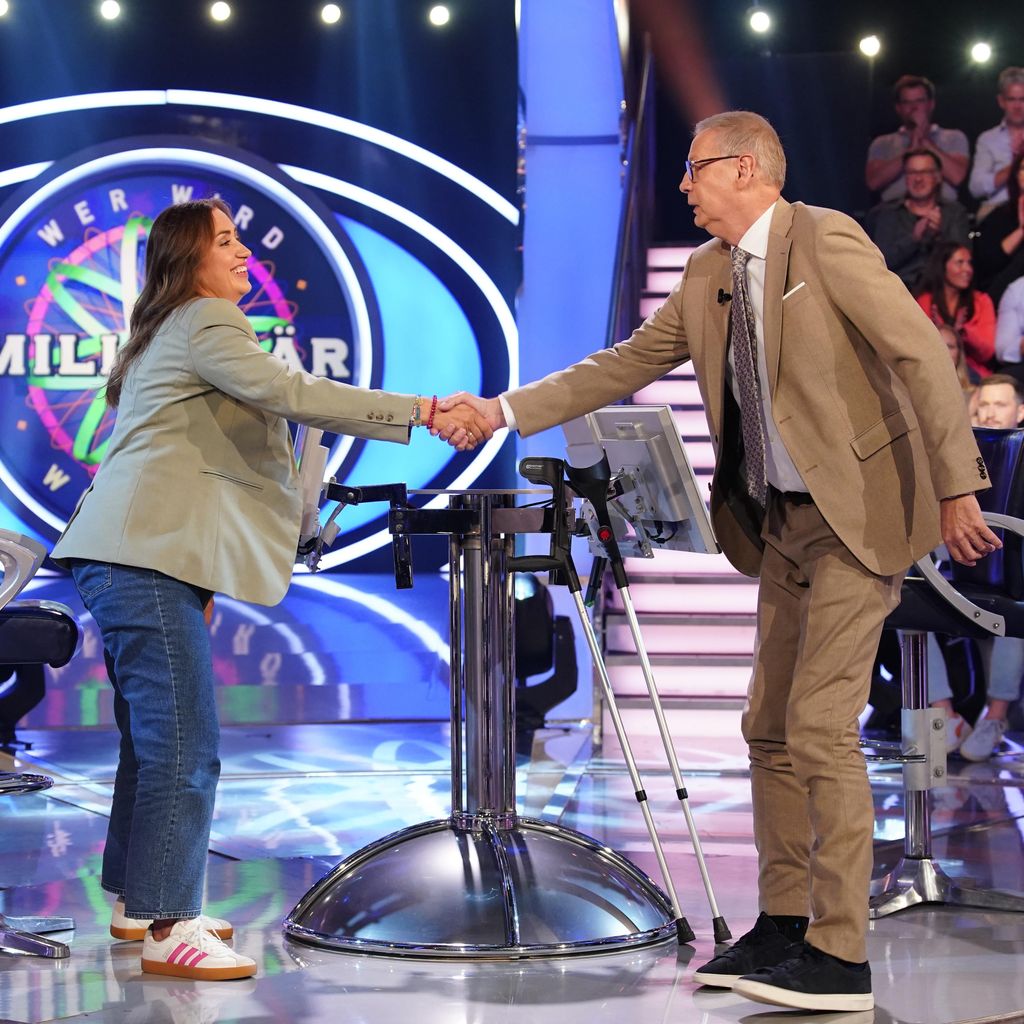 Anna Maria Martin Y Moreno und Günther Jauch bei "Wer wird Millionär?"