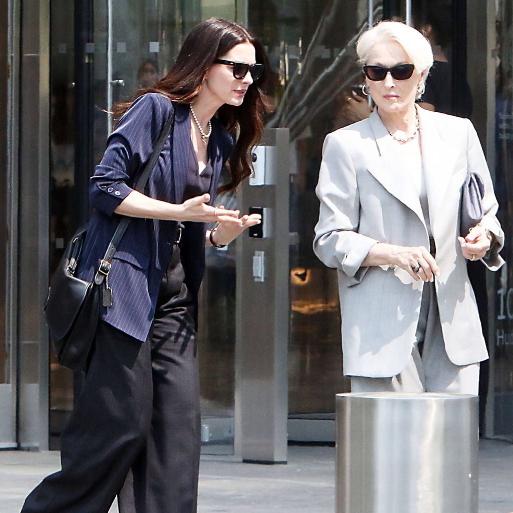 Anne Hathaway und Meryl Streep am Set von "Der Teufel trägt Prada 2", Juli 2025