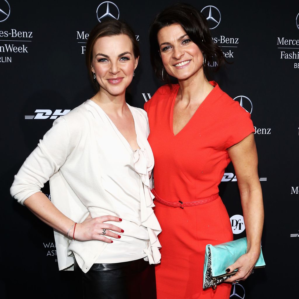 Annika Kipp und Marlene Lufen während der Mercedes-Benz Fashion Week in Berlin, 2013