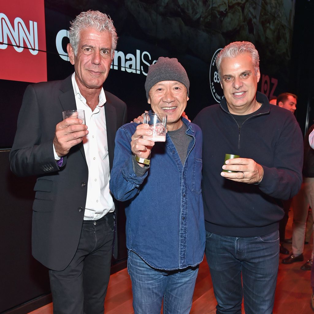Anthony Bourdain, Masa Takayama und Eric Ripert beim Screening von "Anthony Bourdain: Parts Unknown"