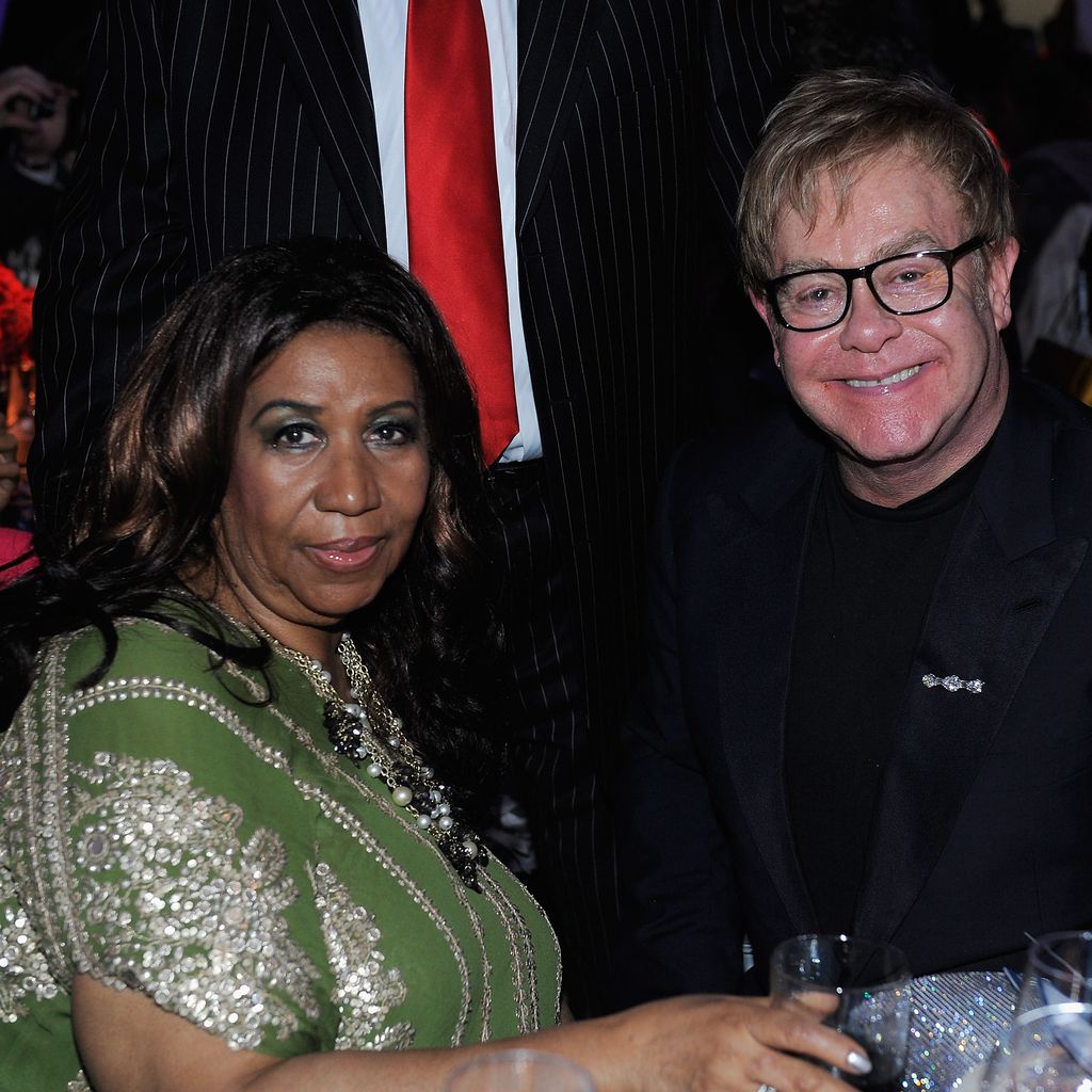 Aretha Franklin und Elton John auf der Geburtstagsgala zu Tony Bennetts 85. Geburtstag