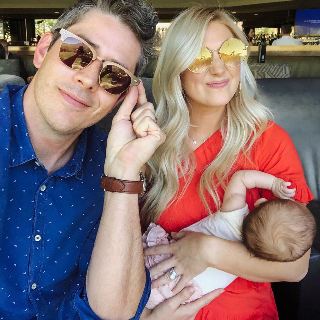 Arie Luyendyk, Jr. mit seiner Frau Lauren und seiner Tochter