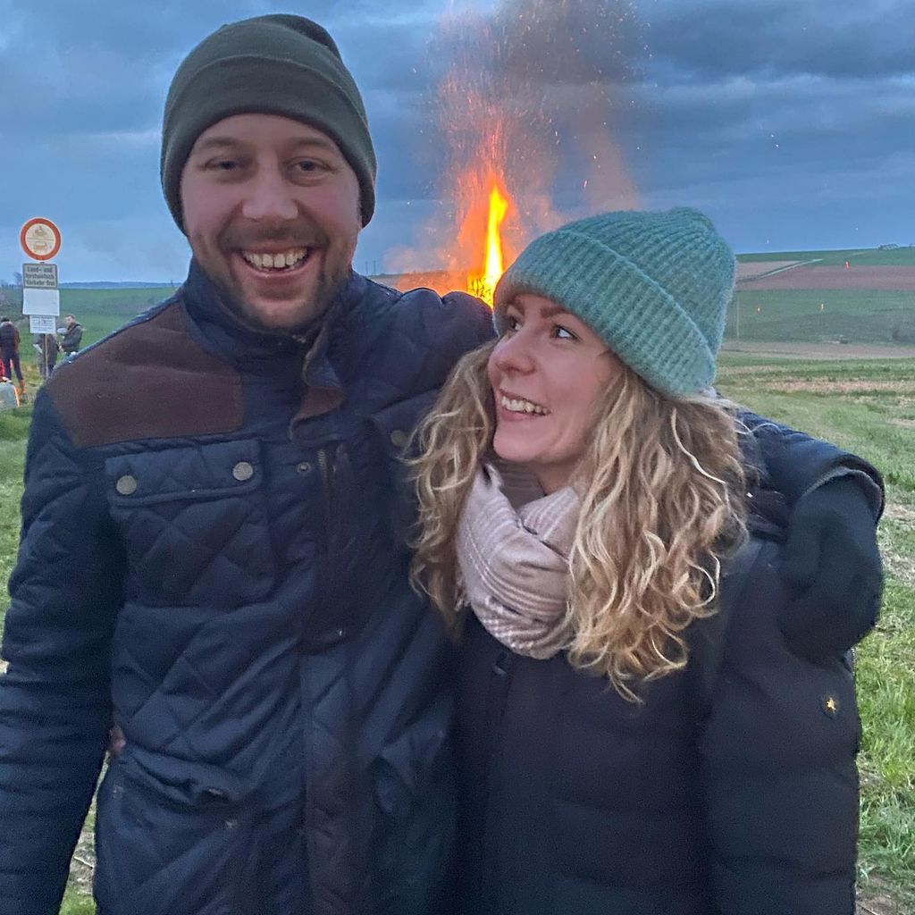 Arne Trauper und Antje Hielscher beim Osterfeuer 2023