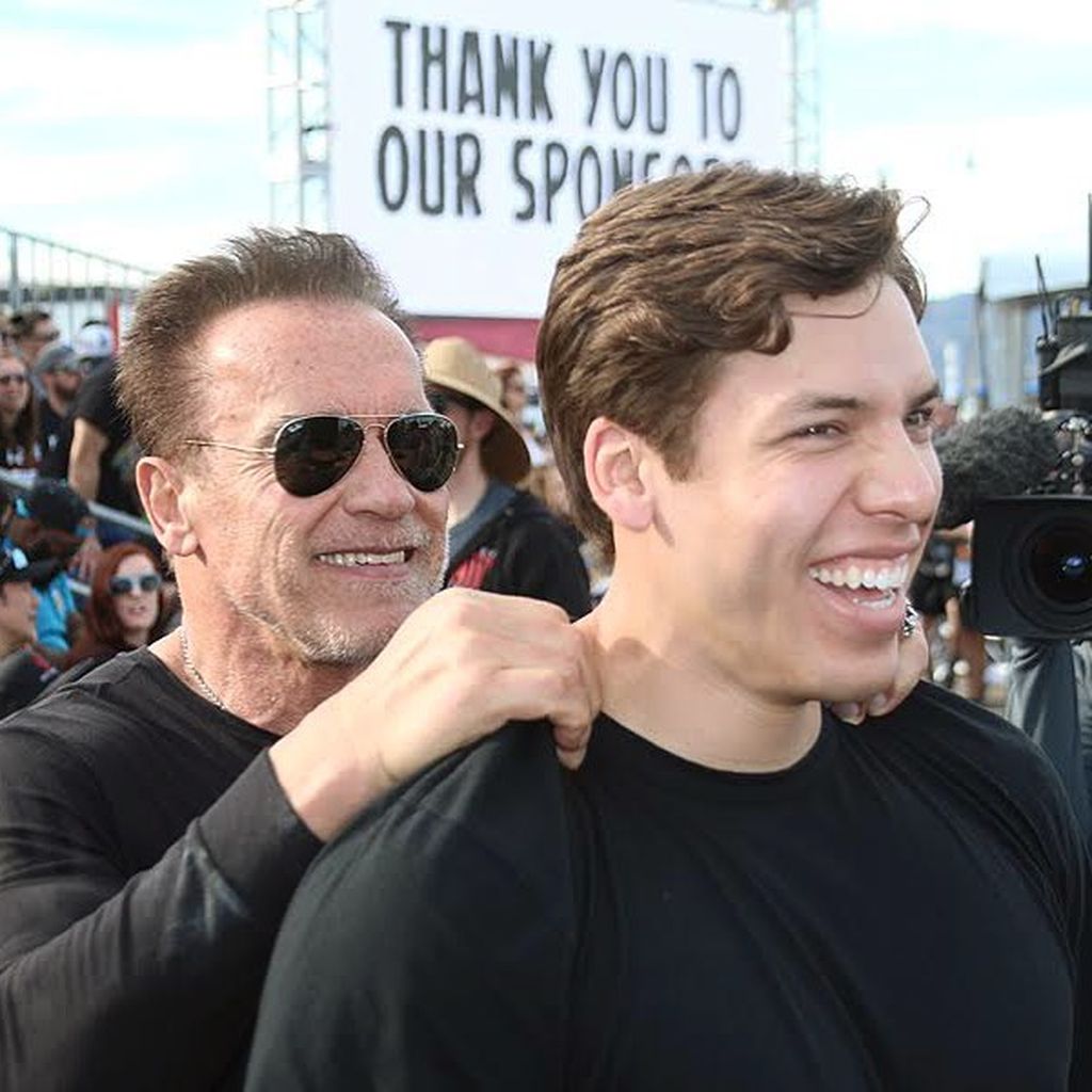Arnodl Schwarzenegger und sein Sohn Joseph Baena