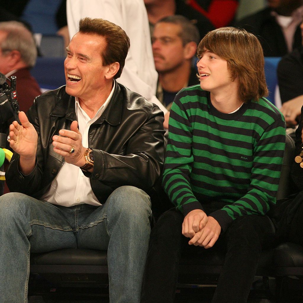 Arnold Schwarzenegger mit Maria Shriver und ihrem gemeinsamen Sohn Patrick, 2008
