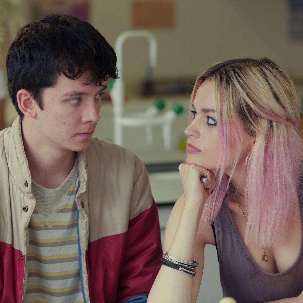Asa Butterfield und Emma Mackey in der Netflix-Serie "Sex Education", 2019