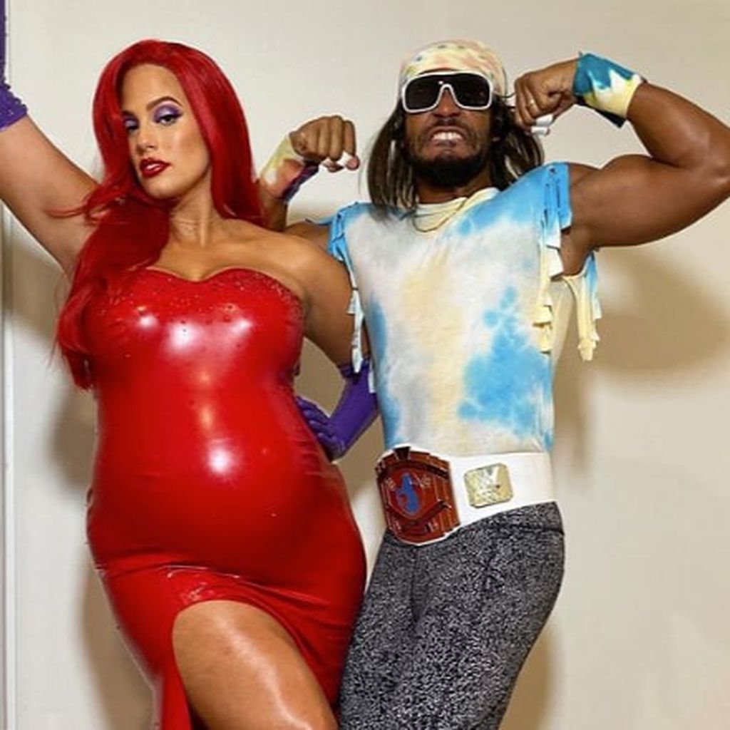 Ashley Graham und Justin Ervin in ihren Halloween-Kostümen