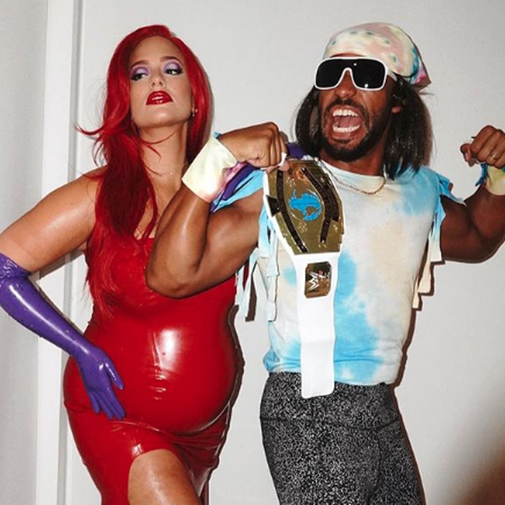 Ashley Graham und Justin Ervin in ihren Halloween-Kostümen