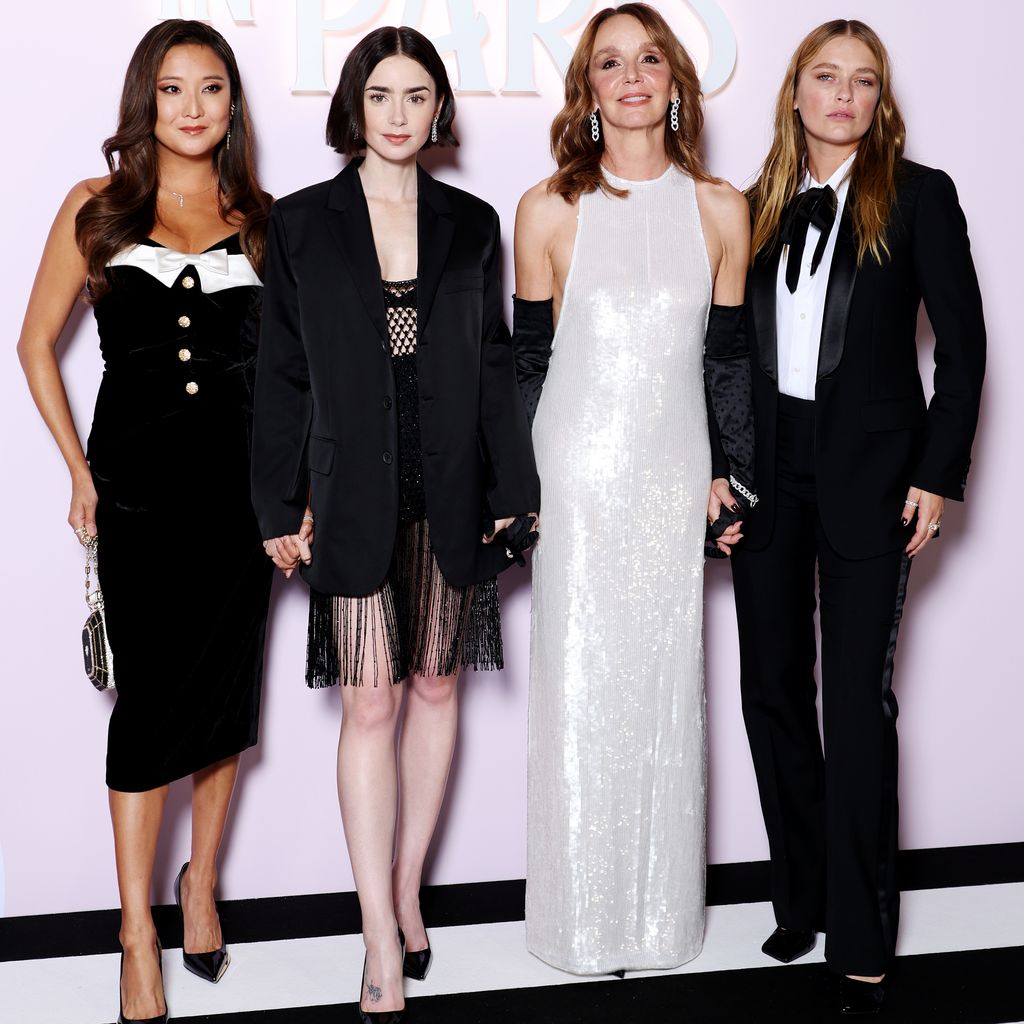 Ashley Park, Lily Collins, Philippine Leroy-Beaulieu und Camille Razat, September 2024