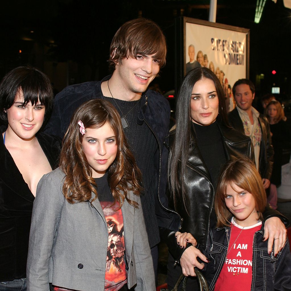 Ashton Kutcher und Demi Moore mit ihren Kindern Rumer, Scout und Tallulah Willis