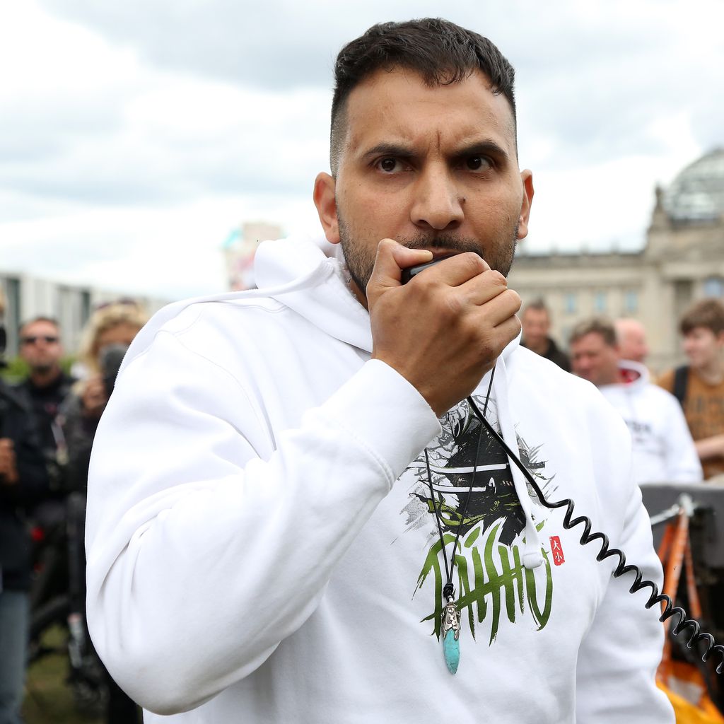 Attila Hildmann bei Protesten in Berlin im Mai 2020