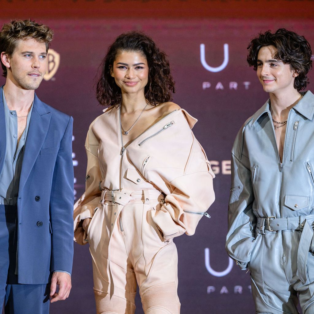 Austin Butler, Zendaya Coleman und Timothée Chalamet im Februar 2024