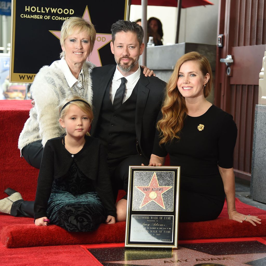 Aviana Olea Le Gallo, Kathryn Adams, Darren Le Gallo und Amy Adams auf dem Walk of Fame