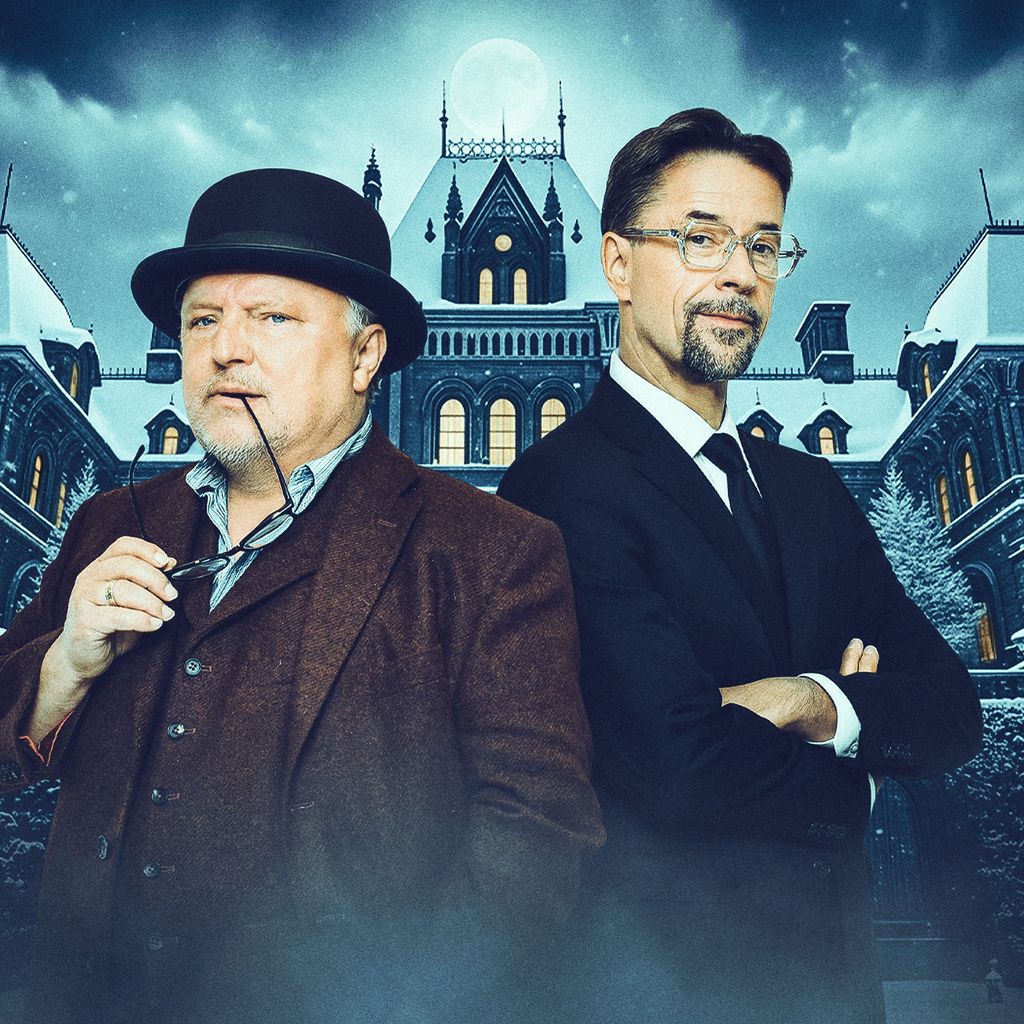 Axel Prahl und Jan Josef Liefers auf dem Plakat zum Live-Event "Tödliches Spiel"