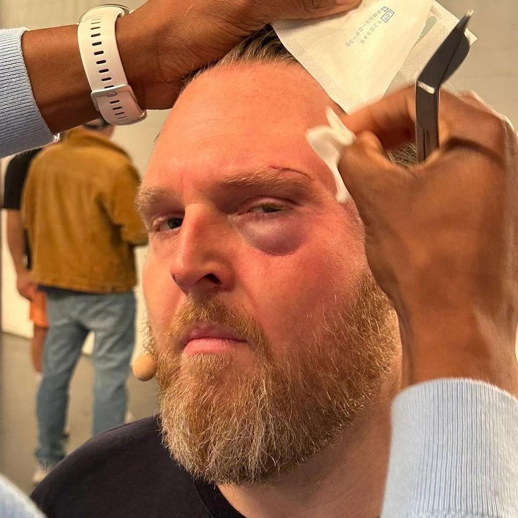 Axel Stein bei Dreharbeiten, Dezember 2023