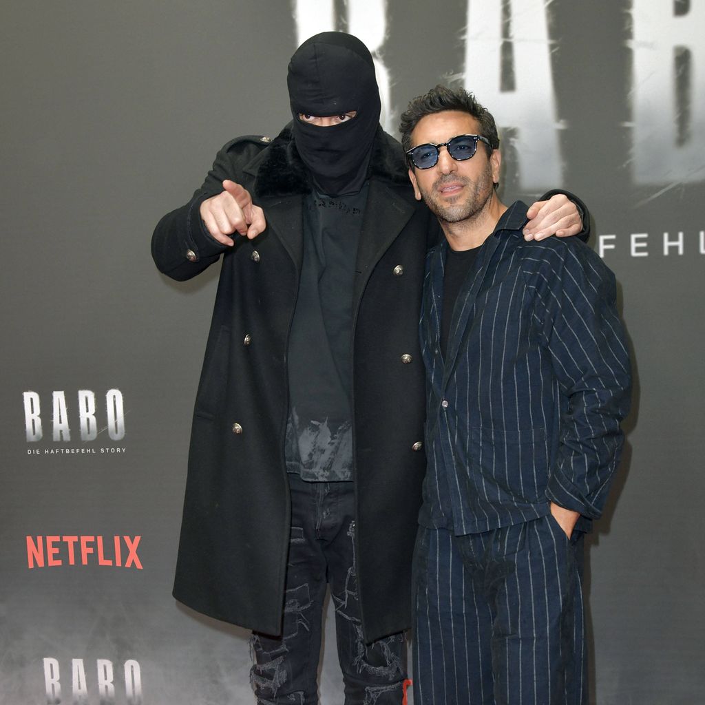 Aykut Anhan aka Haftbefehl und Elyas M’Barek beim Special Screening von "Babo – Die Haftbefehl-Story" in der Astor Film Lounge, Berlin
