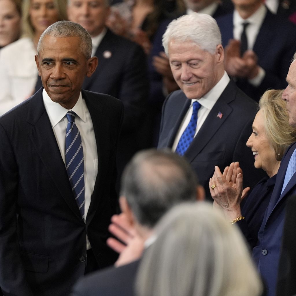 Barack Obama, Bill Clinton und Hillary Clinton, Januar 2025