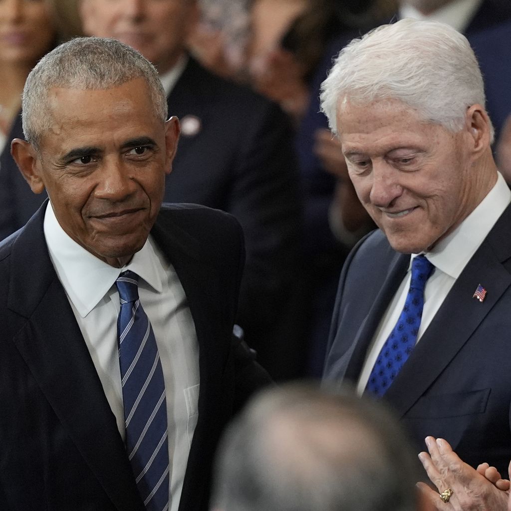 Barack Obama, Bill Clinton und Hillary Clinton, Januar 2025