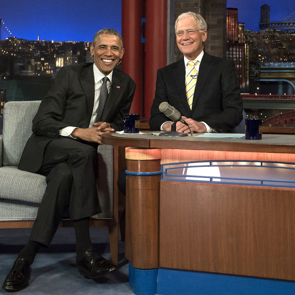 Barack Obama zu Gast bei David Letterman in der "Late Show" in New York, Mai 2015