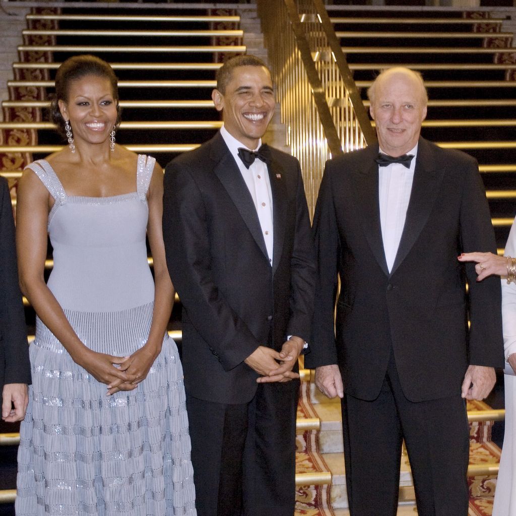 Barack Obama und König Harald bei der Nobelpreisverleihung 2009