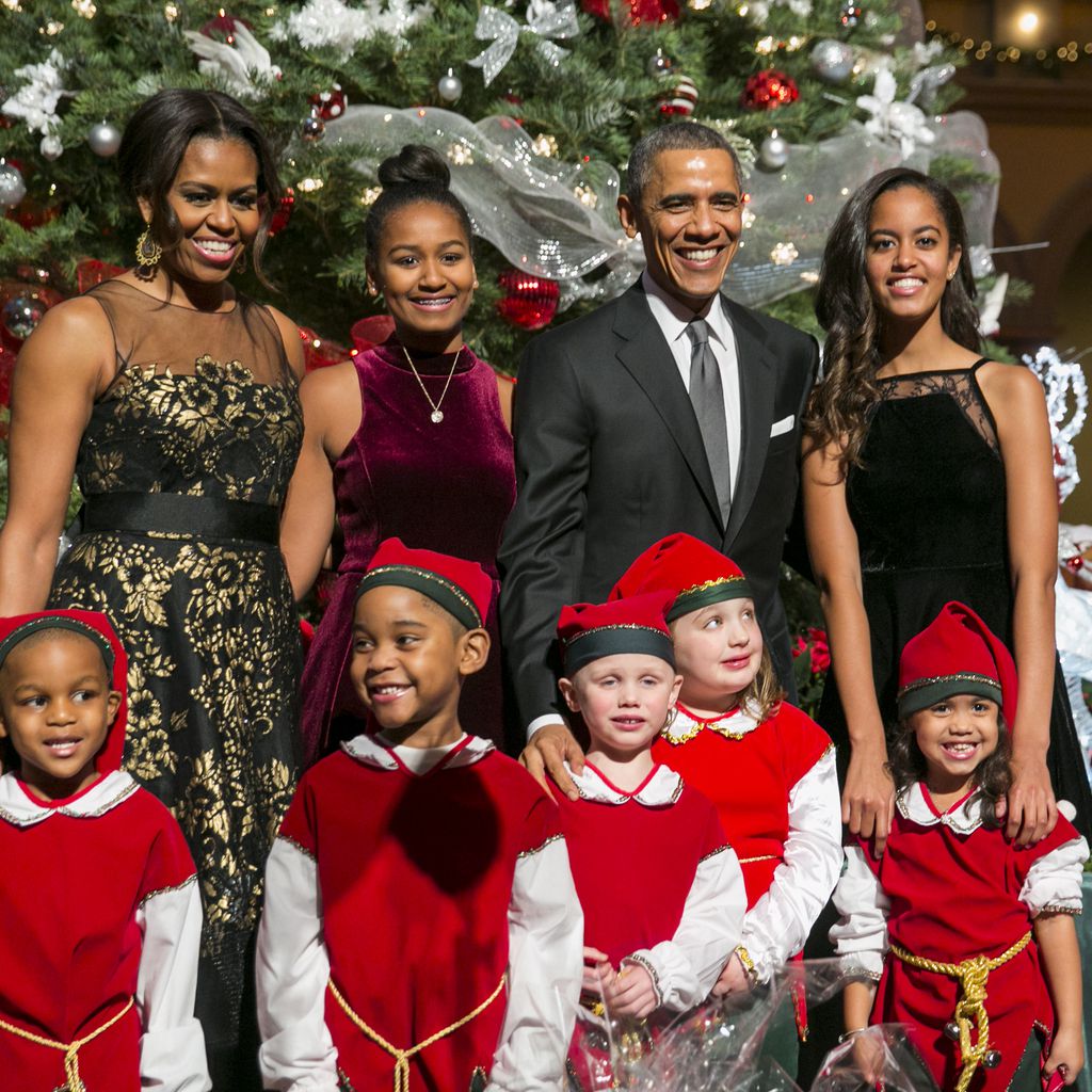 Barack Obama (zweiter v.r.) mit Michelle, Sasha und Malia