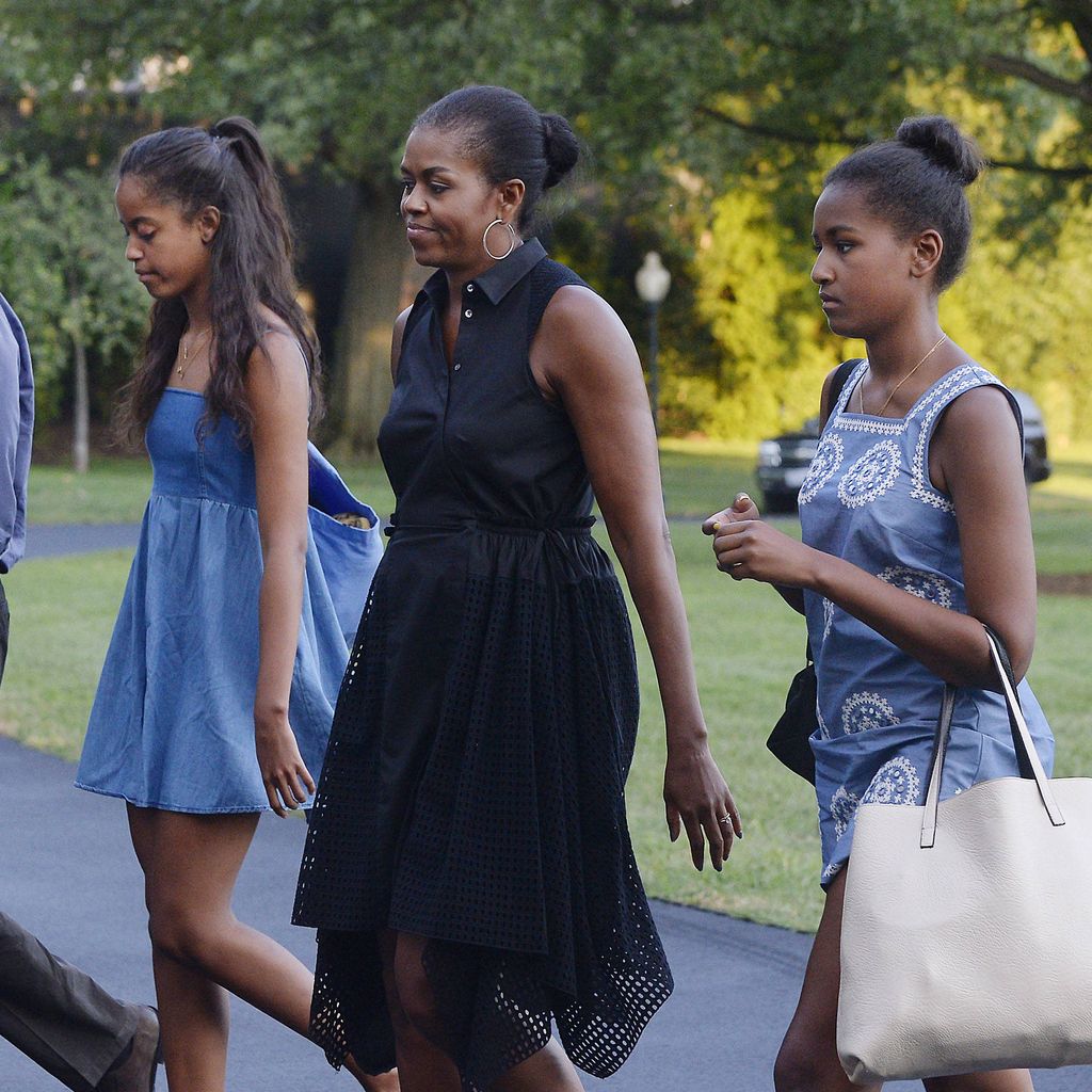 Barack, Sasha, Malia und Michelle Obama im Februar 2024 in Washington