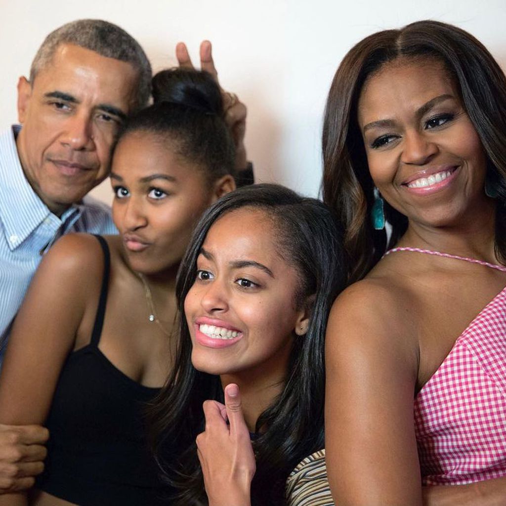 Barack, Sasha, Malia und Michelle Obama