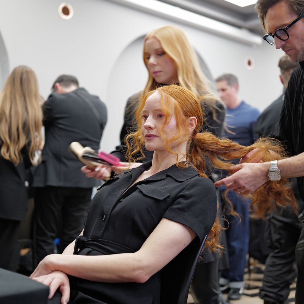 Barbara Meier im Backstage bei der Pariser Fashion Week, Januar 2025