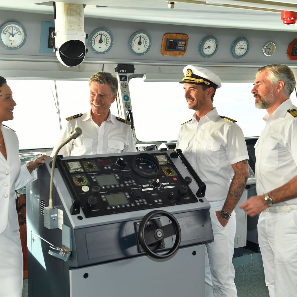 Barbara Wussow, Nick Wilder, Florian Silbereisen und Daniel Morgenroth bei "Das Traumschiff"