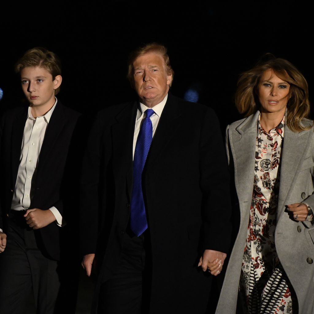 Barron, Donald und Melania Trump