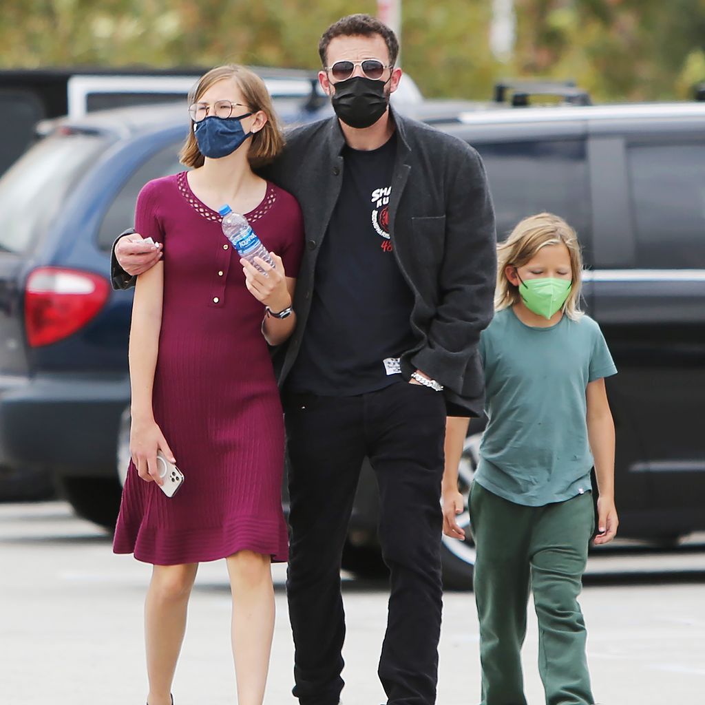 Ben Affleck mit seinen beiden Kindern Violet und Samuel im August 2021