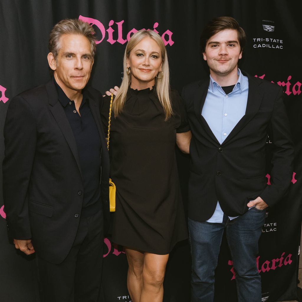 Ben Stiller und Christine Taylor mit ihrem Sohn Quinlin Dempsey Stiller, Juni 2025