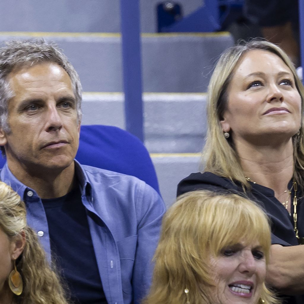 Ben Stiller und Christine Taylor bei einem ein Tennisspiel