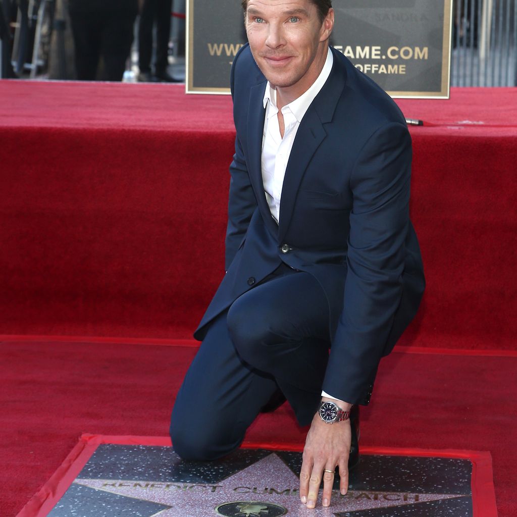 Benedict Cumberbatch mit seinem Stern auf dem Walk of Fame in Hollywood