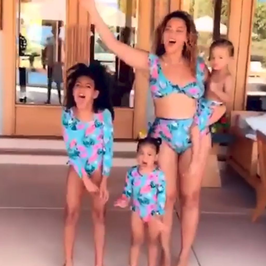 Beyoncé mit ihren Kindern Blue Ivy, Rumi und Sir