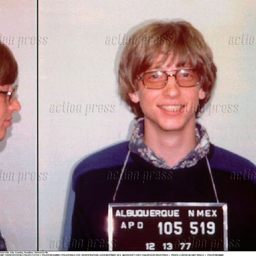 Polizeifoto von Bill Gates, Dezember 1977