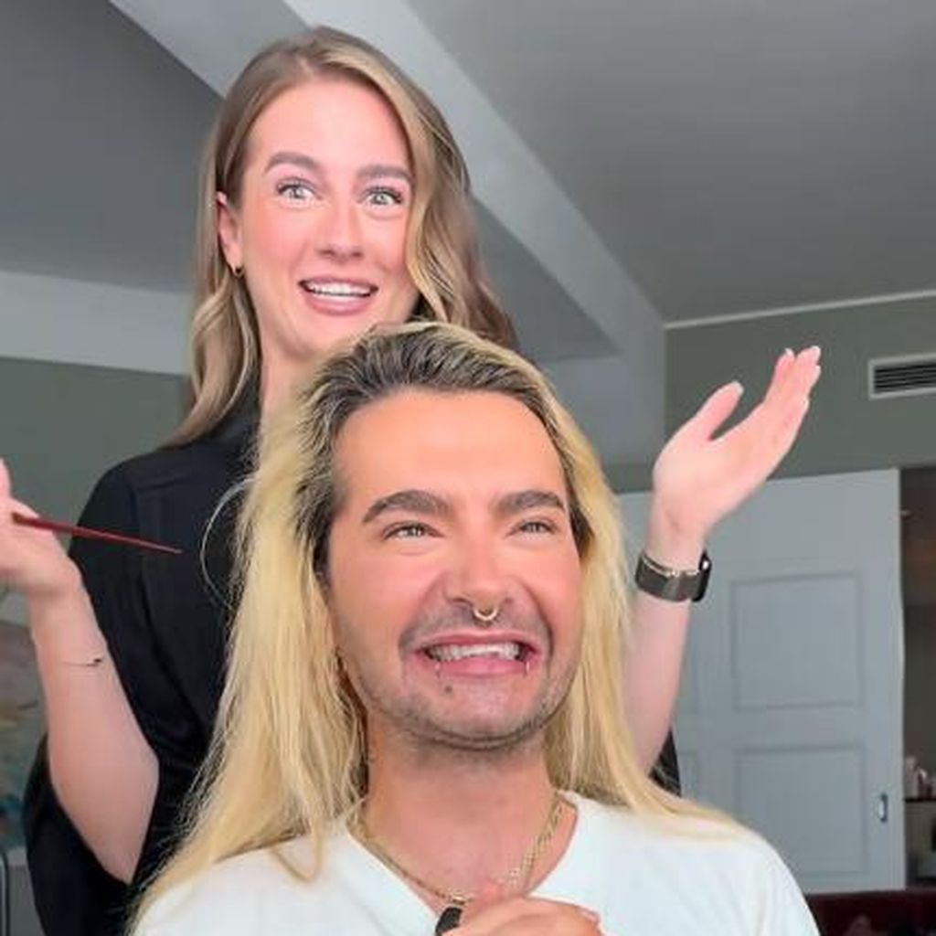 Bill Kaulitz und seine Friseurin Katrin Dederer, 2025