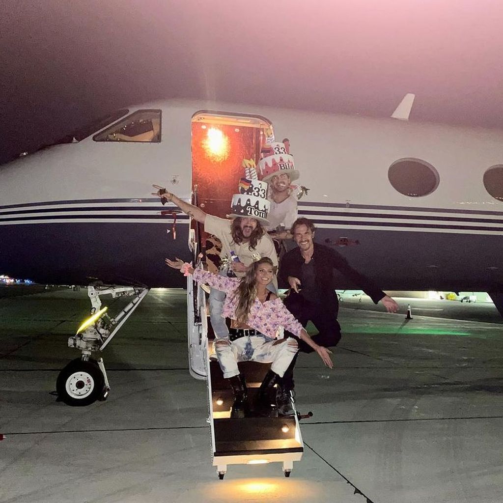 Bill und Tom Kaulitz, Thomas Hayo und Heidi Klum im September 2022