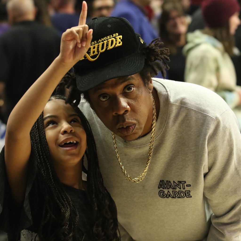 Blue Ivy und Jay-Z bei einem Basketballspiel der L.A. Lakers, März 2020