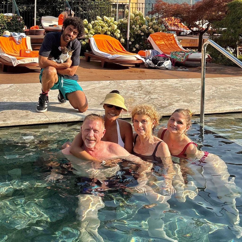 Boris Becker, Lilian de Carvalho Monteiro, Noah Becker, Sabine Becker-Schorp und Clara, August 2025