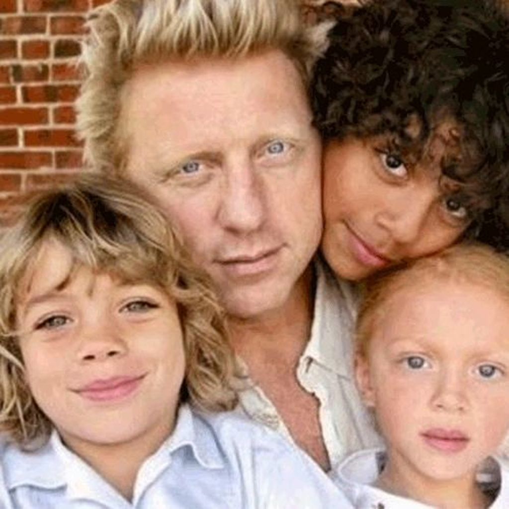 Boris Becker mit seinen Kindern Noah, Elias und Anna