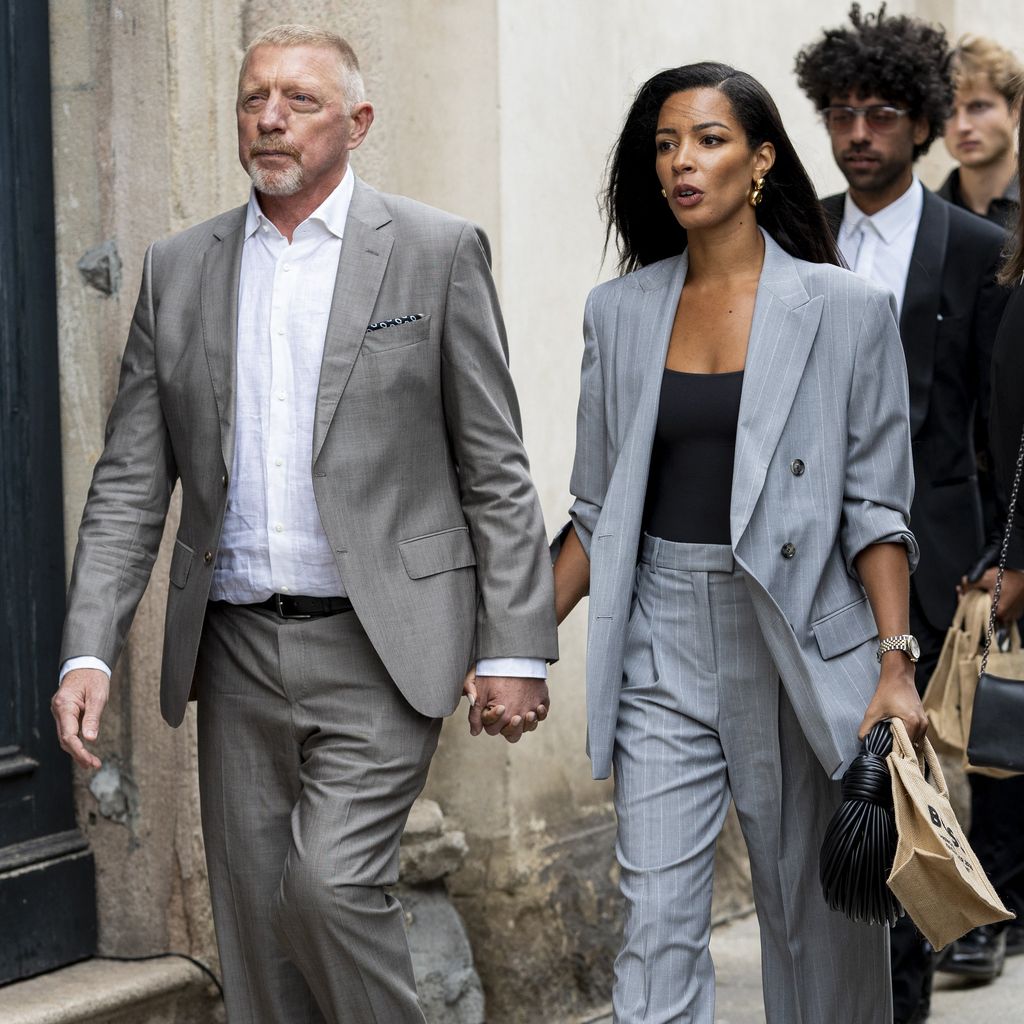 Boris Becker und Lilian de Carvalho Monteiro bei der Boss-Modenschau