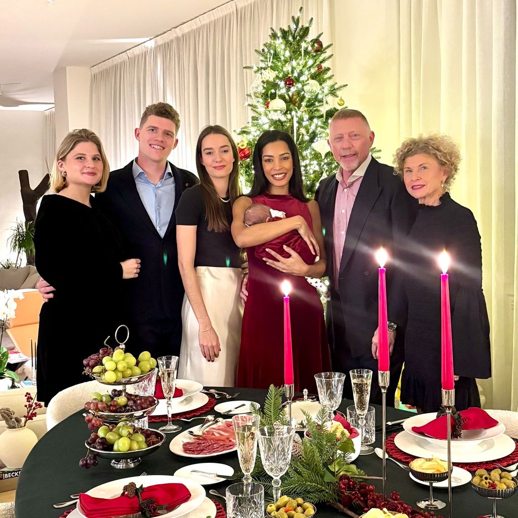 Boris Becker und Lilian de Carvalho Monteiro mit ihrer Tochter und Familie