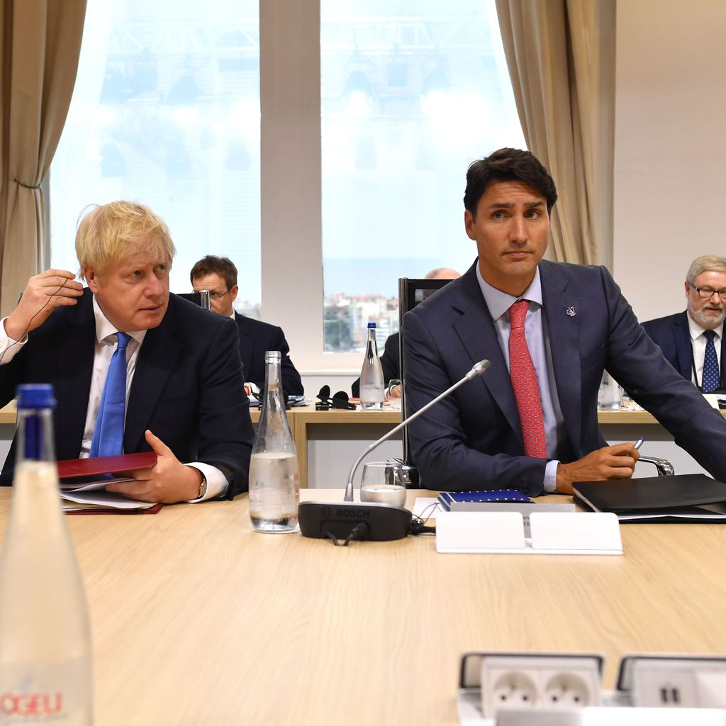 Boris Johnson und Justin Trudeau beim G7-Gipfel in Frankreich