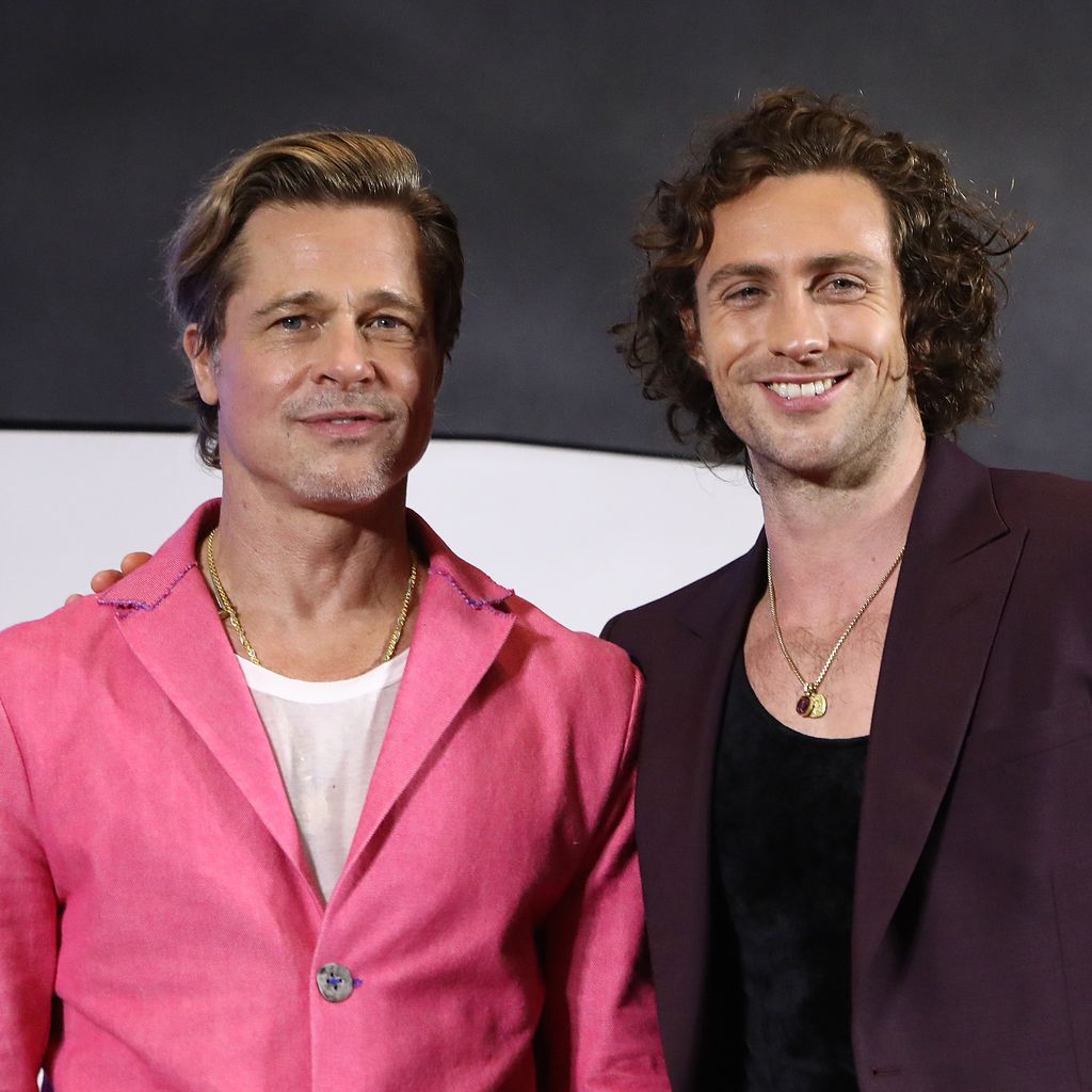Brad Pitt und Aaron Taylor-Johnson während der "Bullet Train"-Premiere