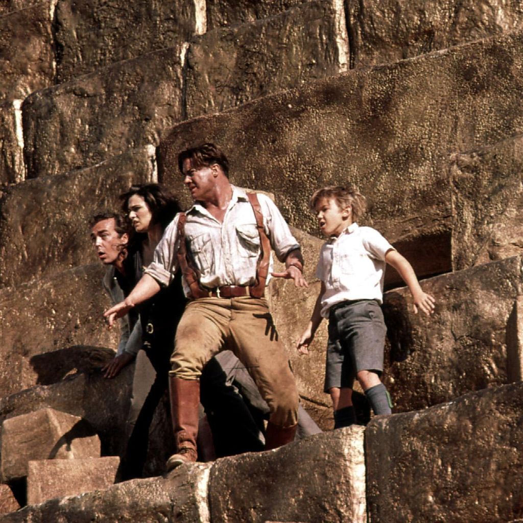 Brendan Fraser, John Hannah, Rachel Weisz, Freddie Boath in "Die Mumie"