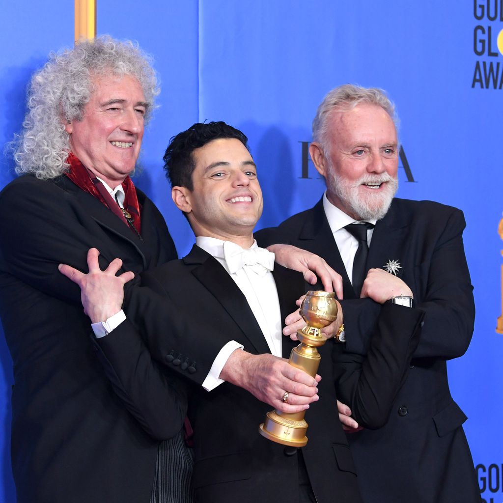 Brian May, Rami Malek und Roger Taylor bei den Golden Globes