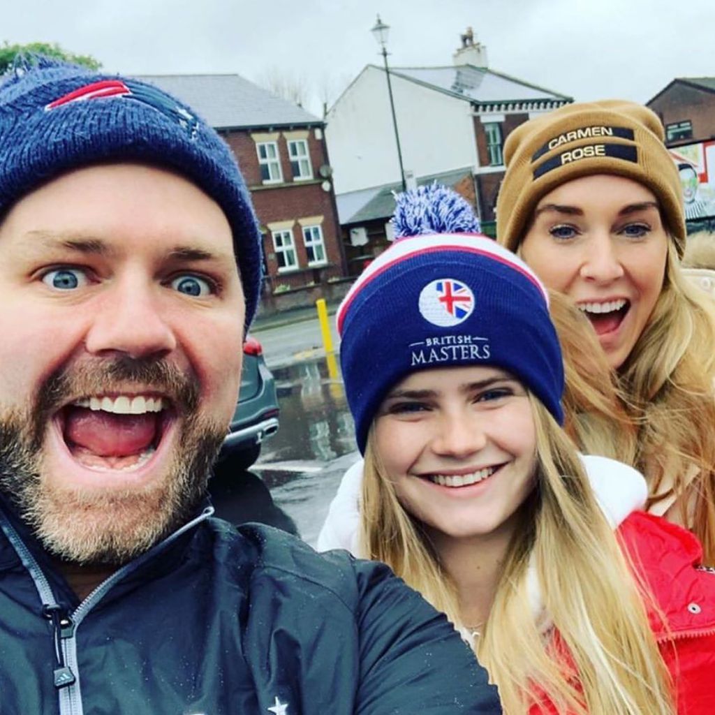 Brian McFadden mit seiner Tochter Lilly und seiner Verlobten Danielle Parkinson