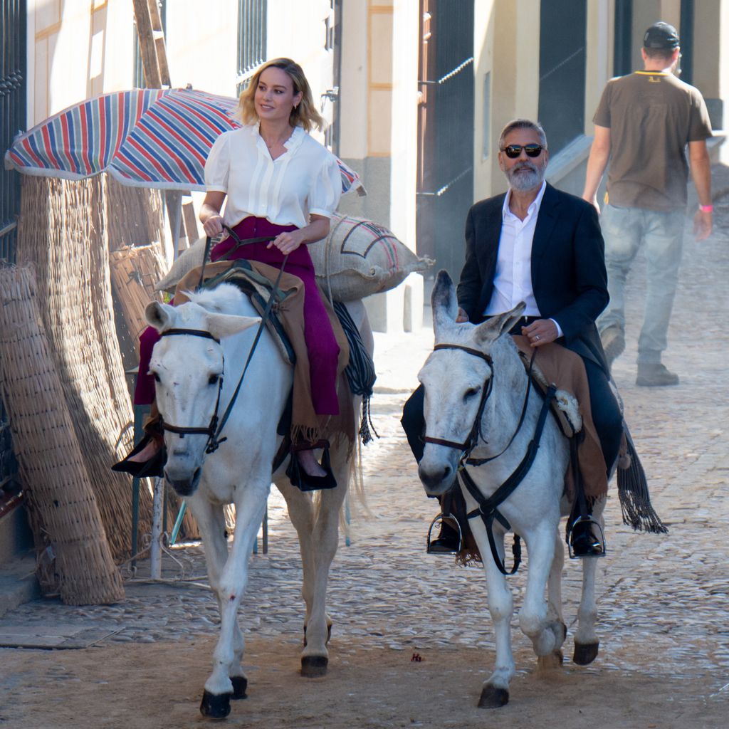 Brie Larson und George Clooney bei den Dreharbeiten zum neuen Nespresso-Werbespot
